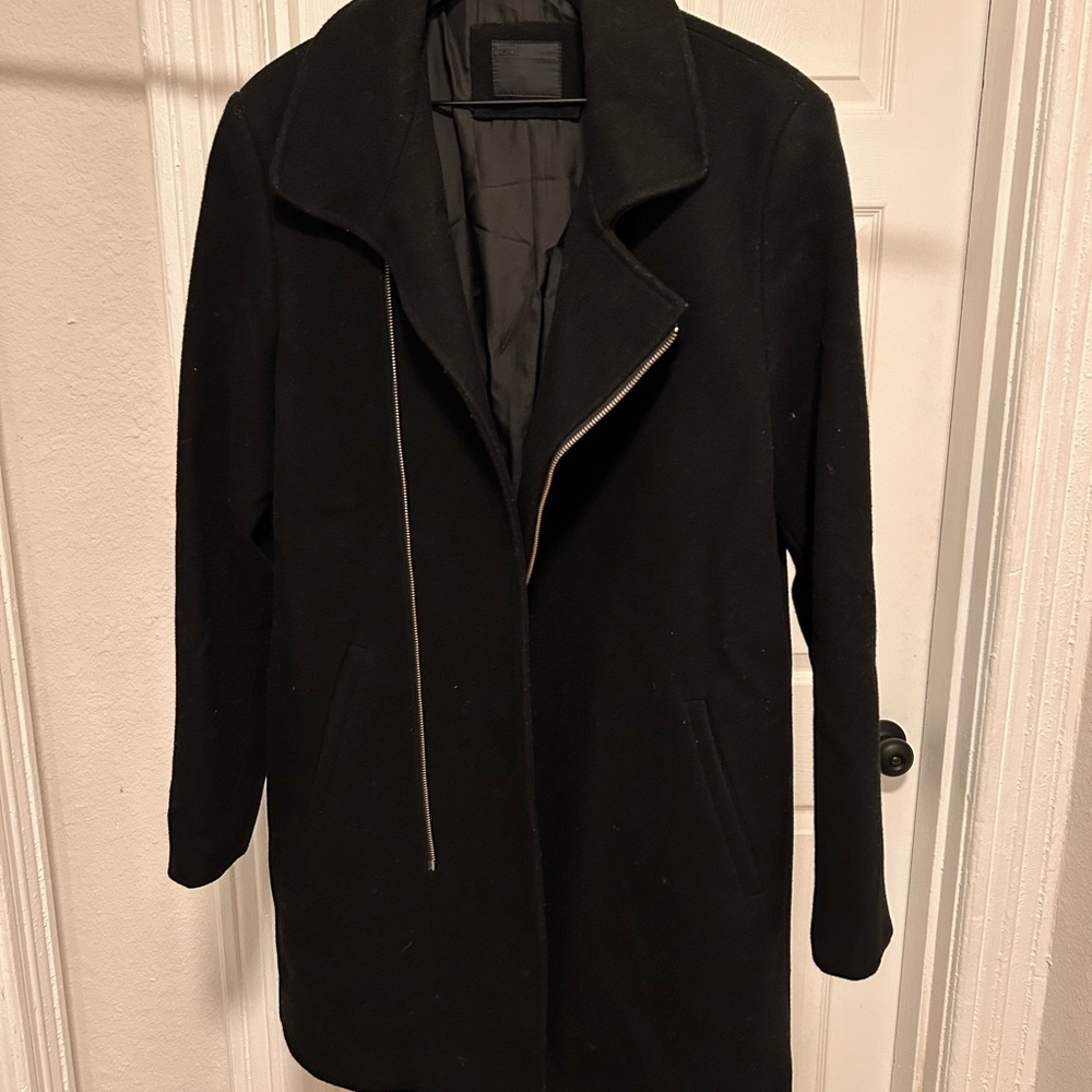 ASOS Black Asymmetric Peacoat